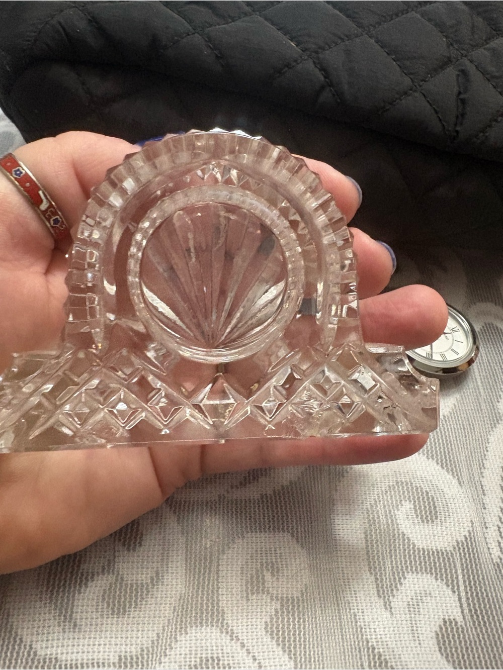 Waterford Crystal Mantel Clock in Clear Crystal - Picture 3 of 10